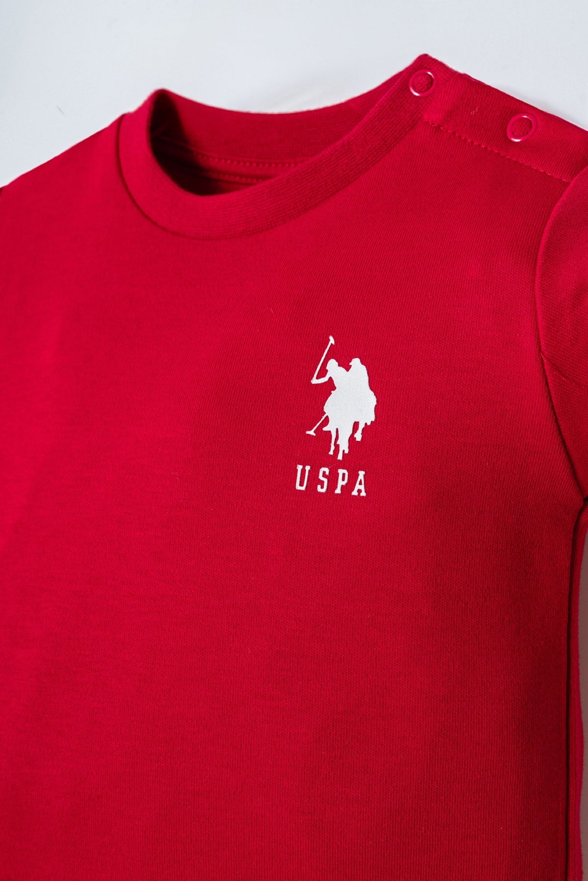 U.S. Polo Assn. bijeli bodi set za bebe kratkih rukava s crvenim logom