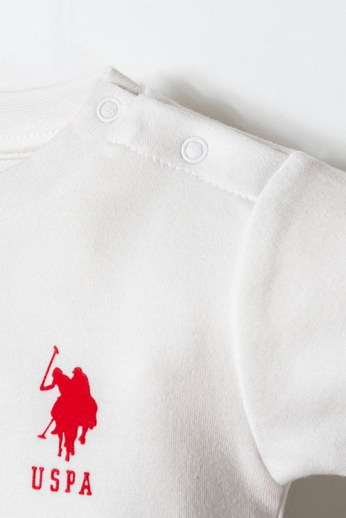 U.S. Polo Assn. bijeli bodi set za bebe kratkih rukava s crvenim logom