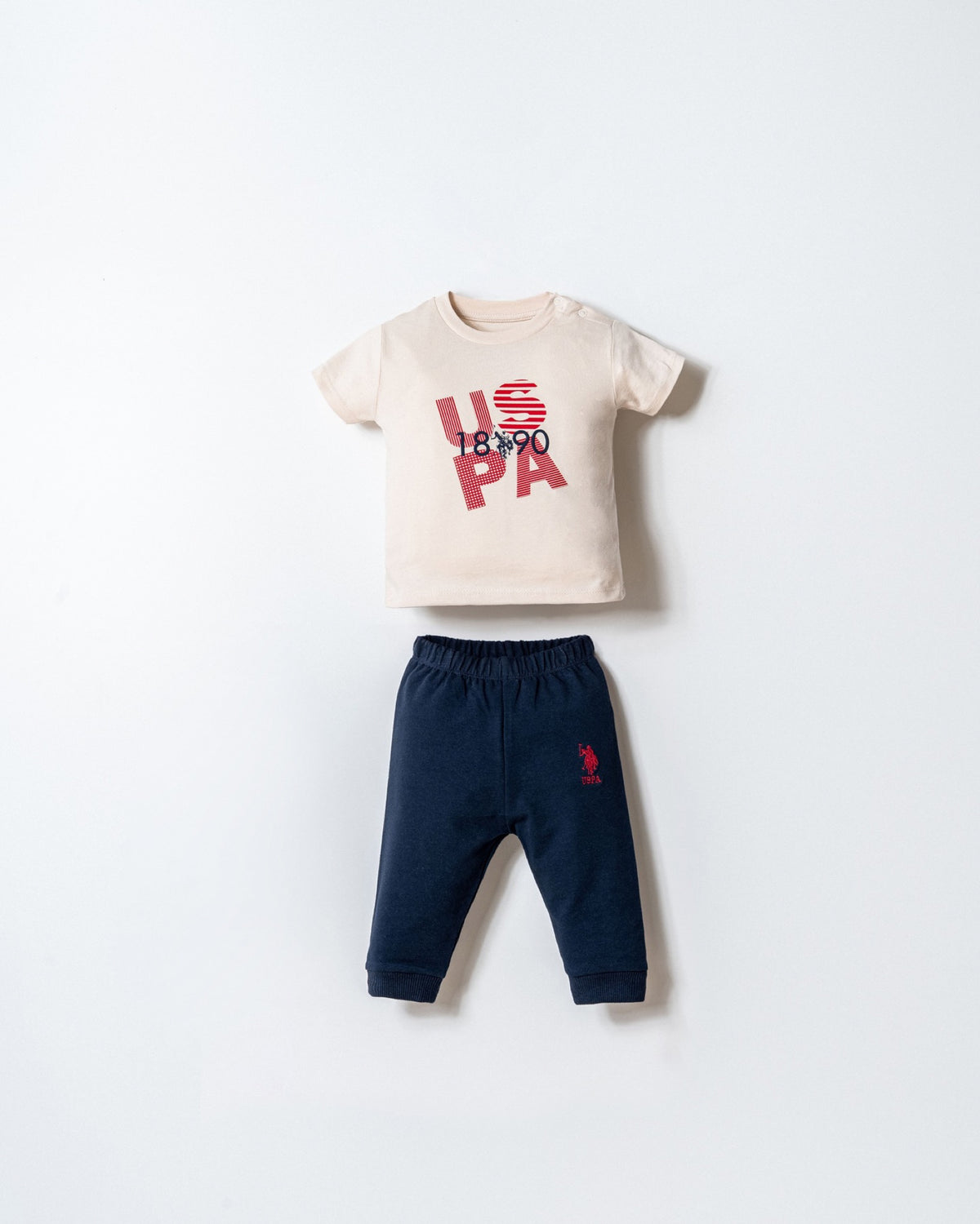 U.S. Polo Assn. crvena trenerka za bebe od 3 dijela s teget raglan rukavima
