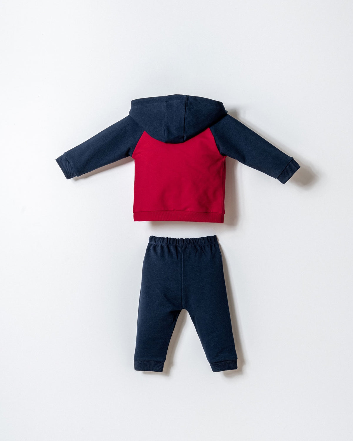 U.S. Polo Assn. crvena trenerka za bebe od 3 dijela s teget raglan rukavima
