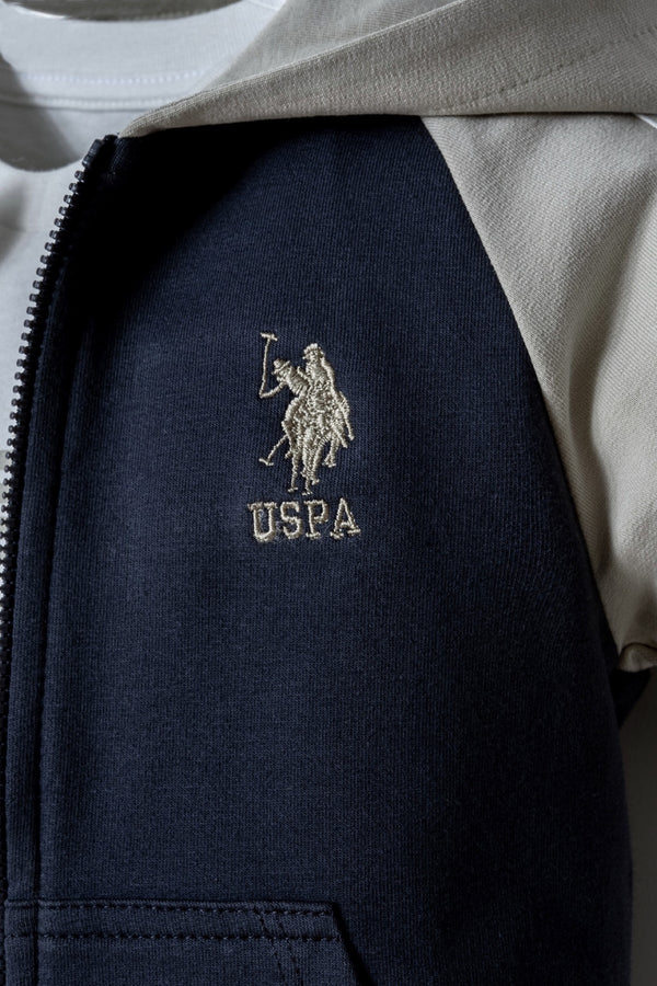 U.S. Polo Assn. teget trenerka za bebe od 3 dijela sa sivim rukavima