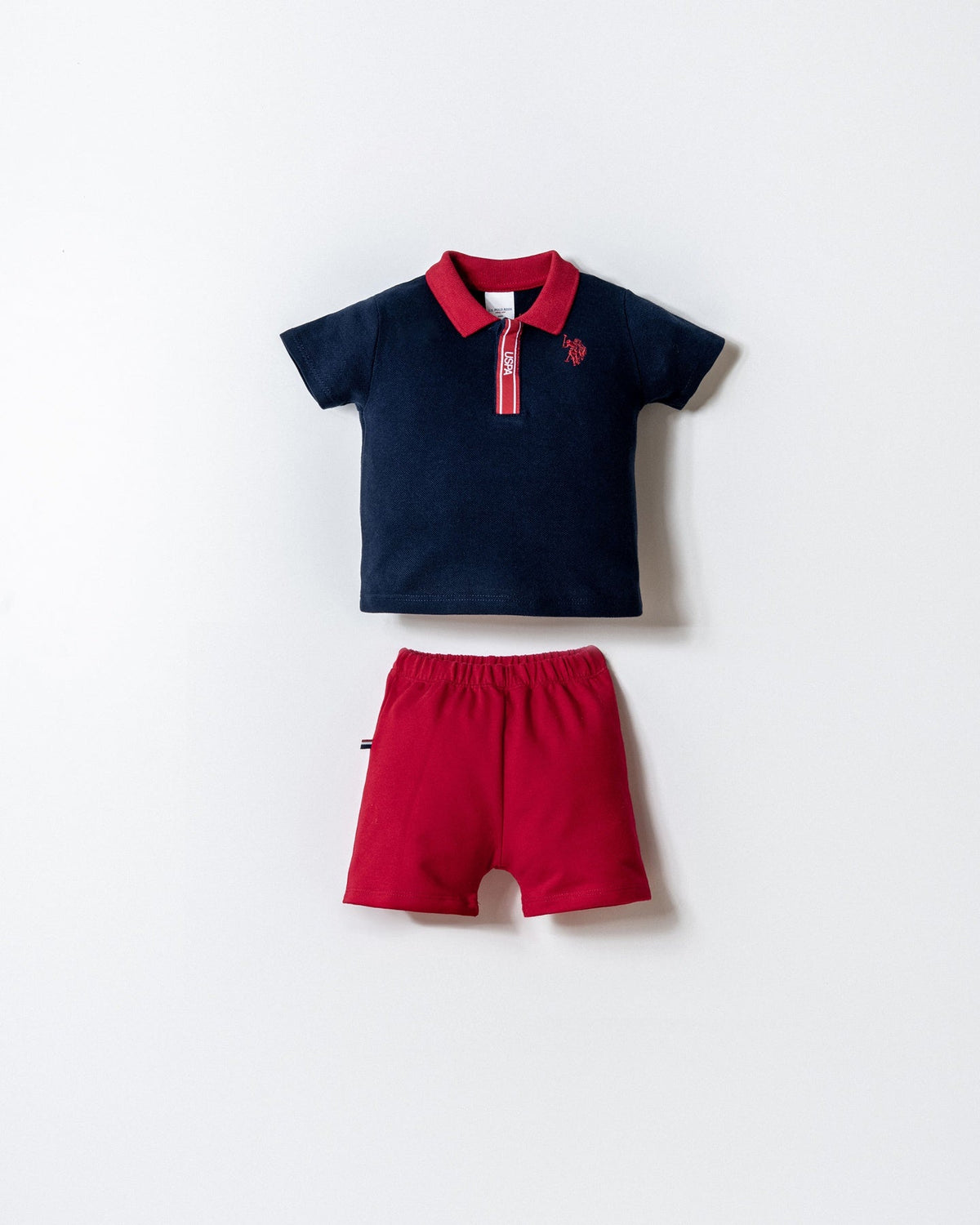 U.S. Polo Assn. teget plavi komplet za bebe s kratkim hlačicama