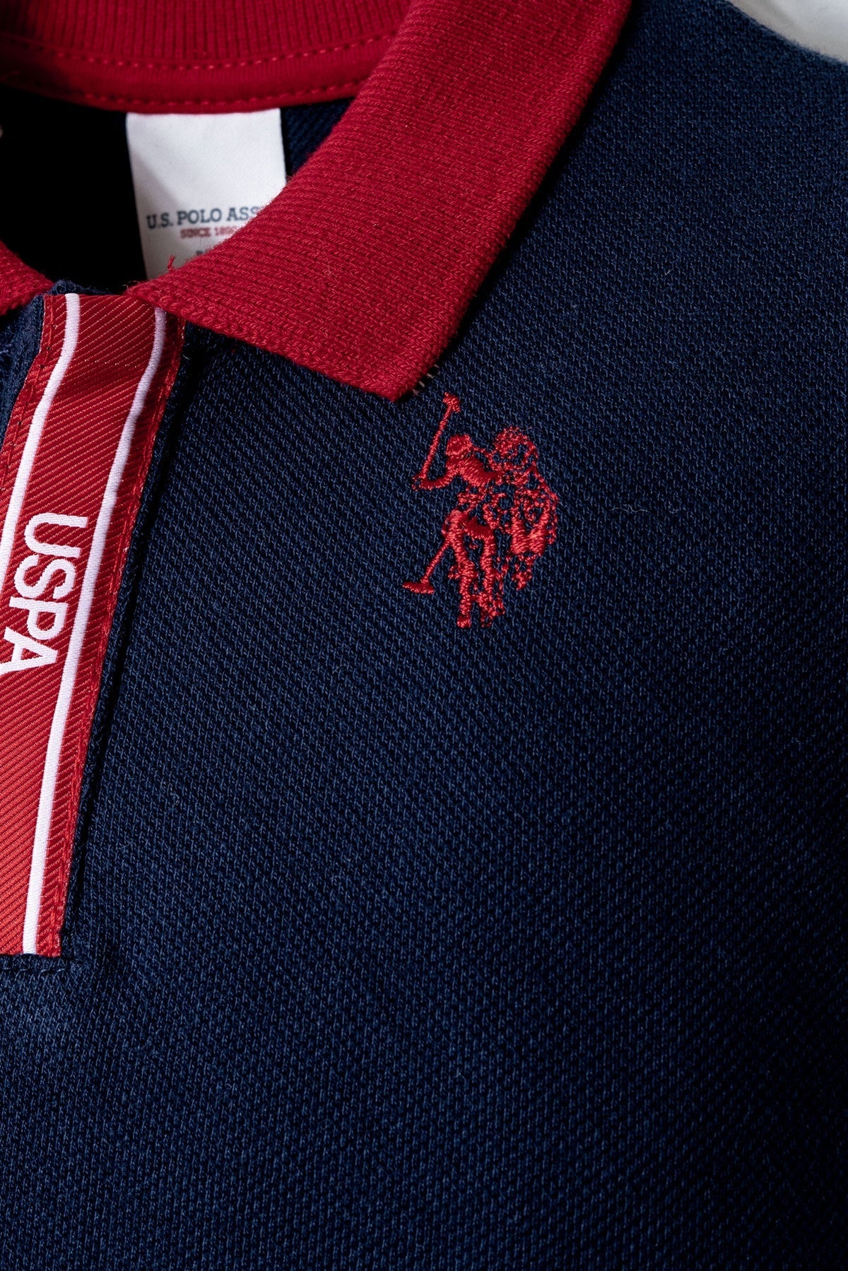 U.S. Polo Assn. teget plavi komplet za bebe s kratkim hlačicama
