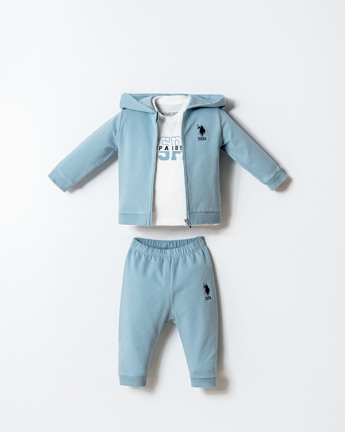 U.S. Polo Assn. svijetloplava trenerka za bebe s kapuljačom