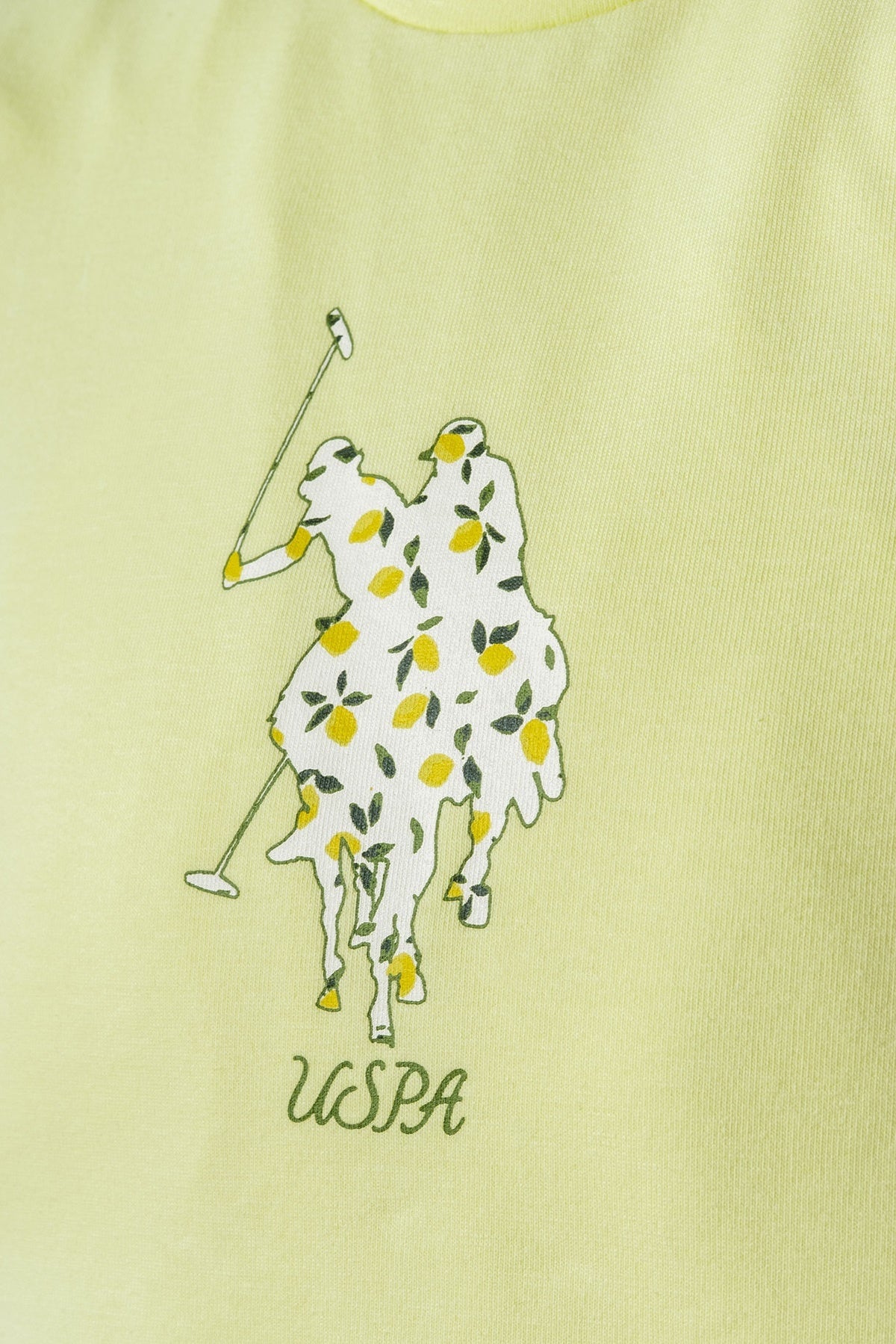 U.S. Polo Assn. žuti komplet za bebe s cvjetnim uzorkom