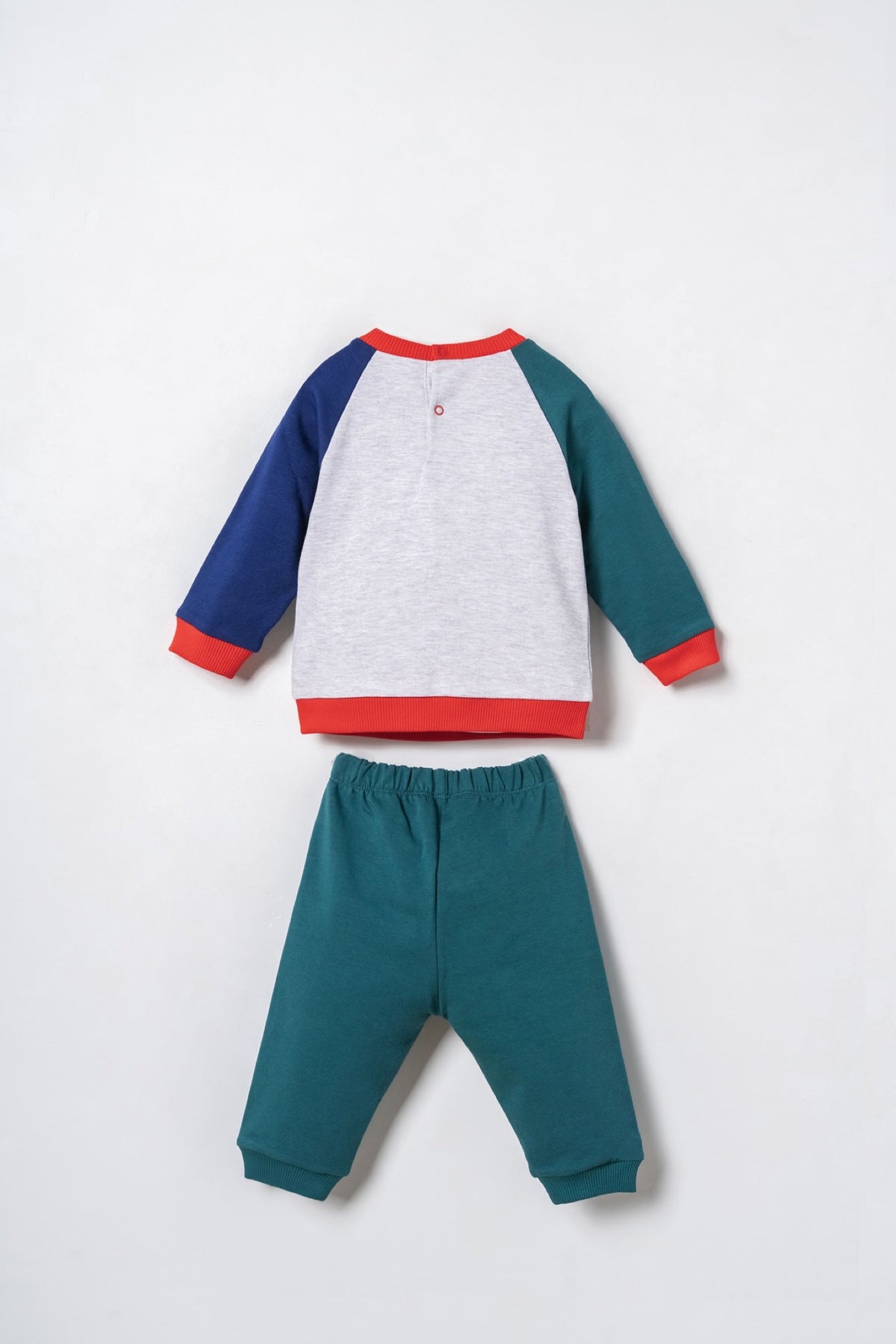 U.S. Polo Assn. sivi melanž komplet trenerke za bebe s raglan rukavima