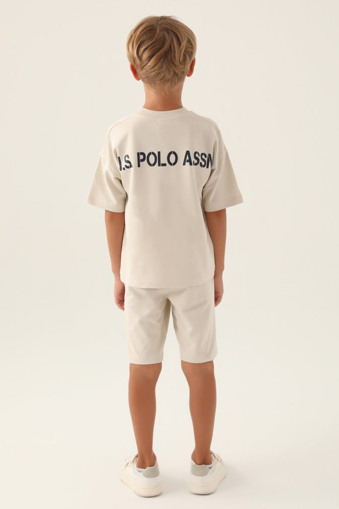 U.S. Polo Assn. bež komplet za dječake s konjićem-[SKU]