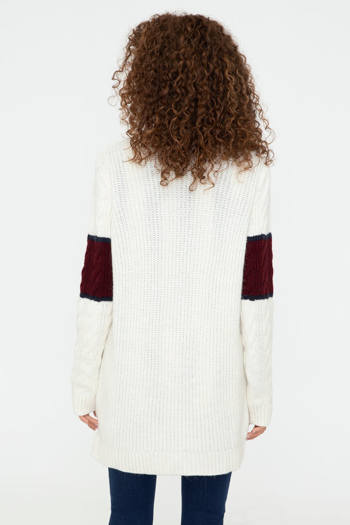 U.S. Polo Assn. bež ženski džemper sa pletenim uzorkom