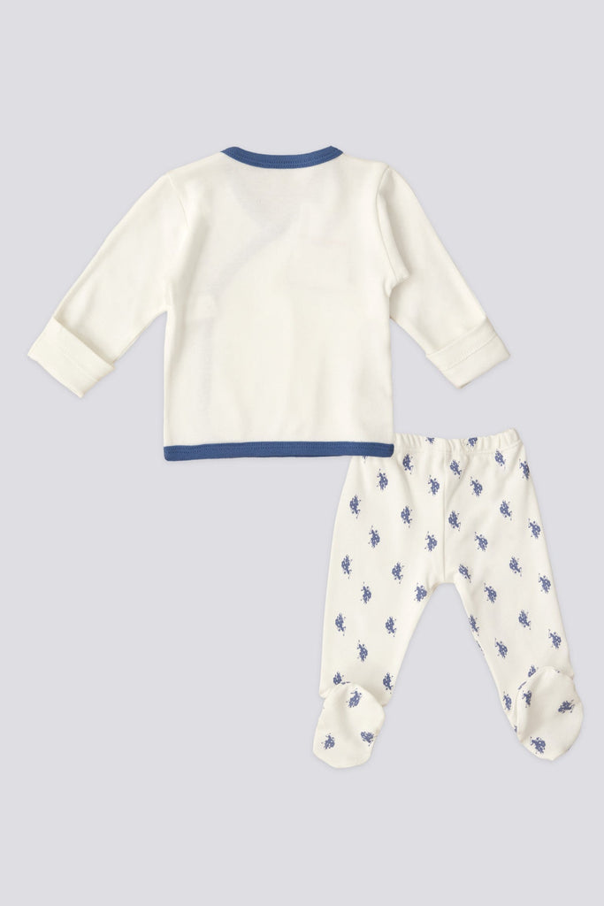 U.S. Polo Assn. bijel set za bebe s konjićima-[SKU]