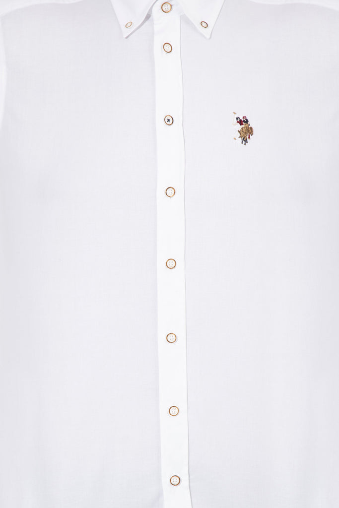 U.S. Polo Assn. bijela muška košulja s dugim rukavima
