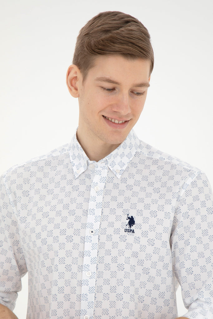 U.S. Polo Assn. bijela muška košulja s uzorkom konjića-[SKU]