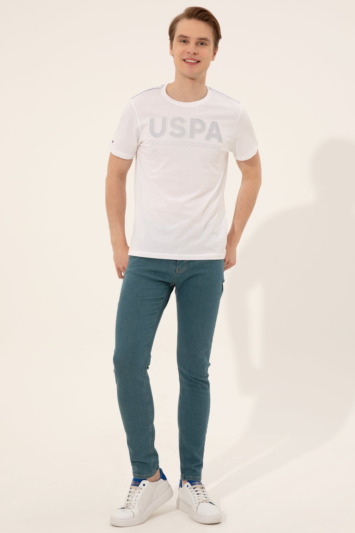 U.S. Polo Assn. bijela muška majica sa natpisom