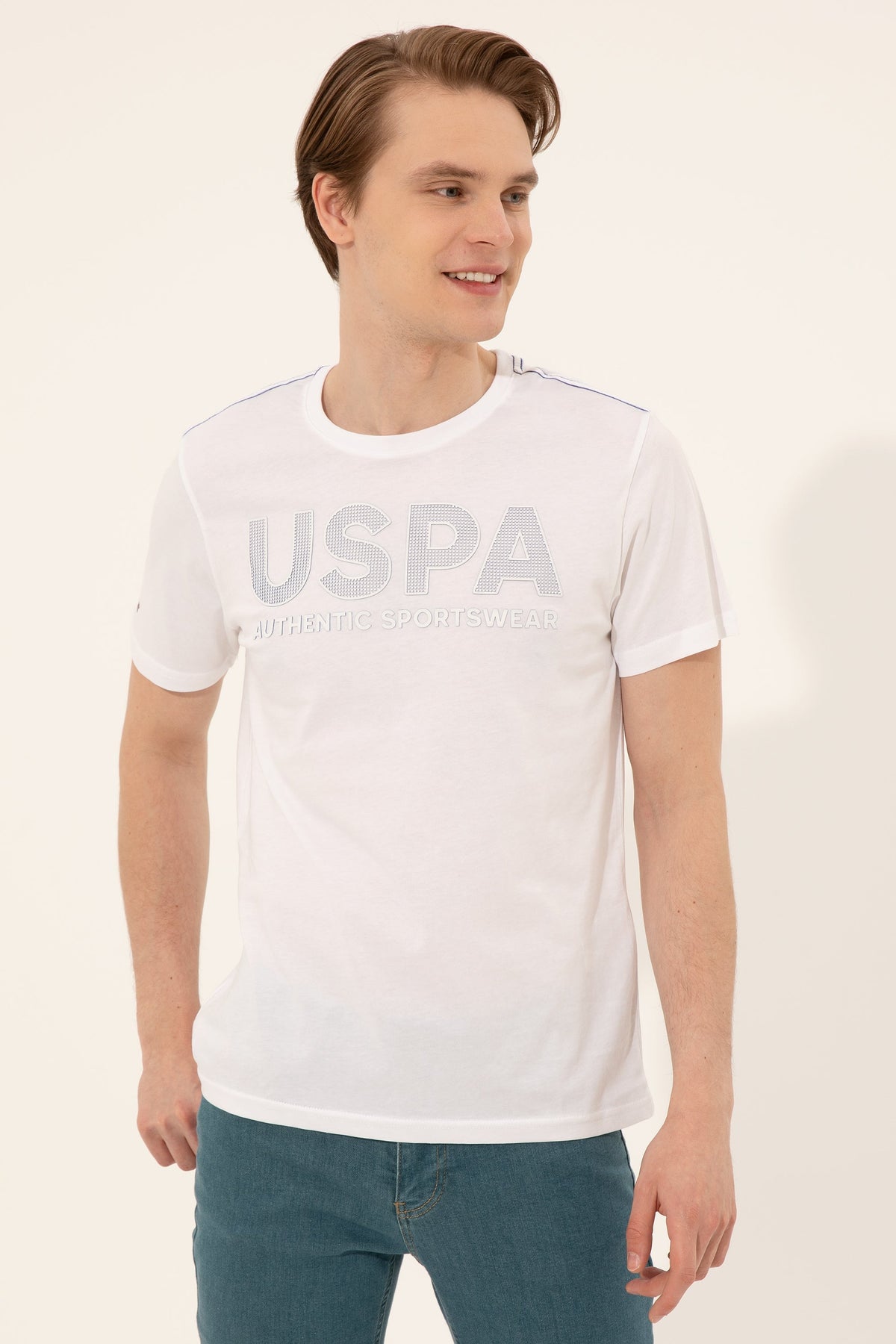 U.S. Polo Assn. bijela muška majica sa natpisom