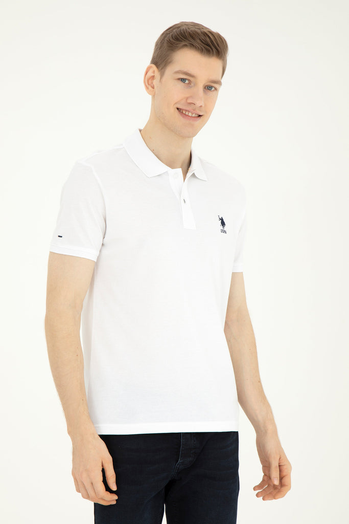 U.S. Polo Assn. bijela muška majica sa kontrastnim logom-[SKU]