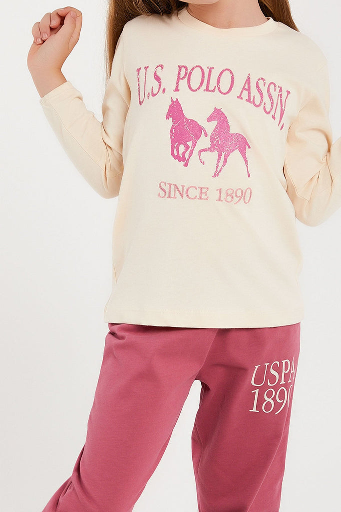 U.S. Polo Assn. bež pidžama za djevojčice (US1233-4-Cream) 3