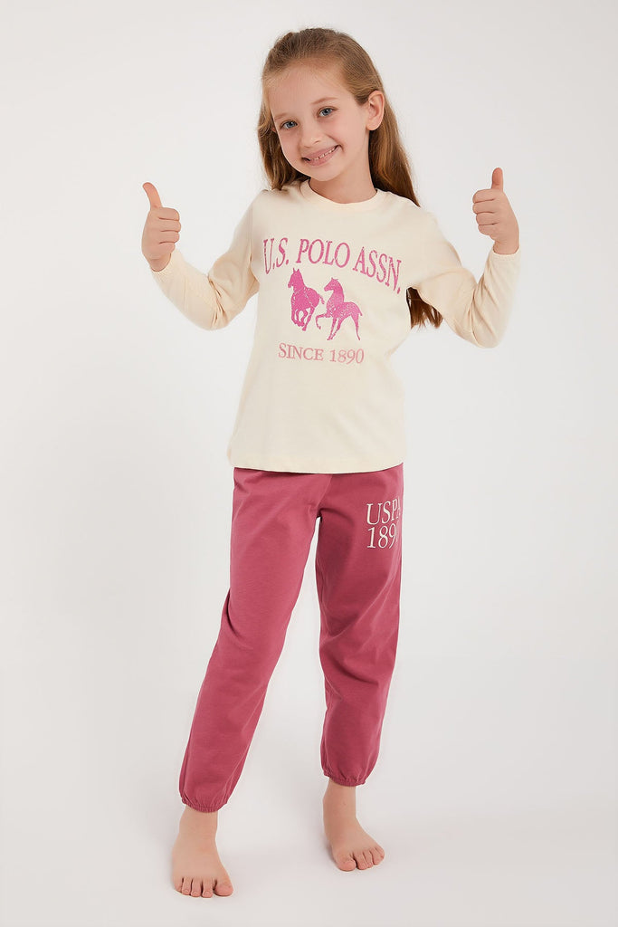 U.S. Polo Assn. bež pidžama za djevojčice (US1233-4-Cream) 4