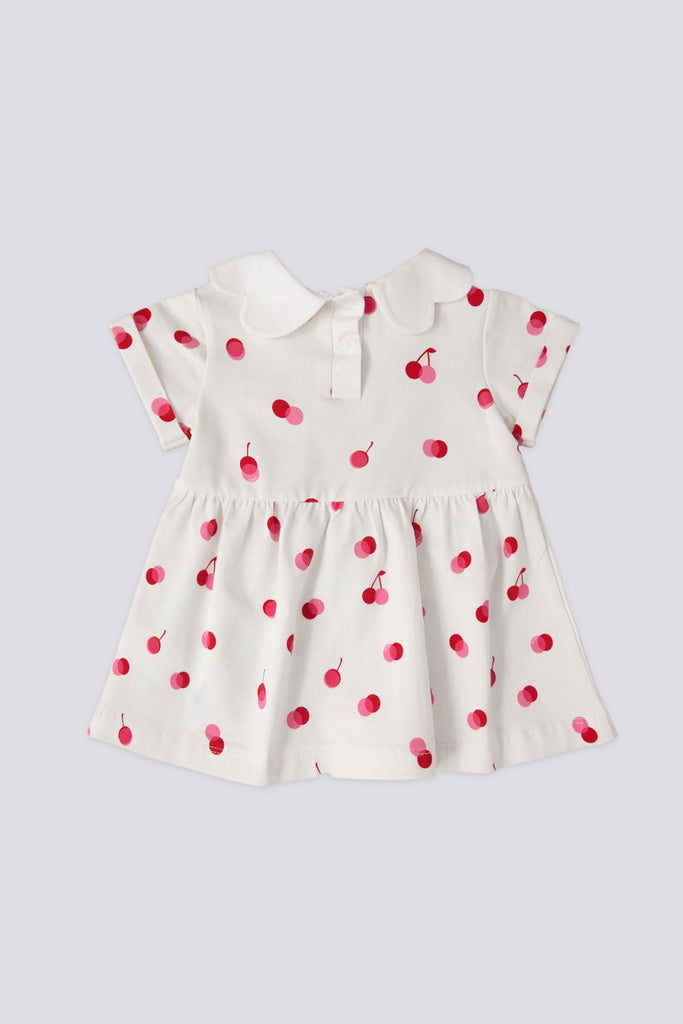 U.S. Polo Assn. bijela haljina za bebe sa trešnjama