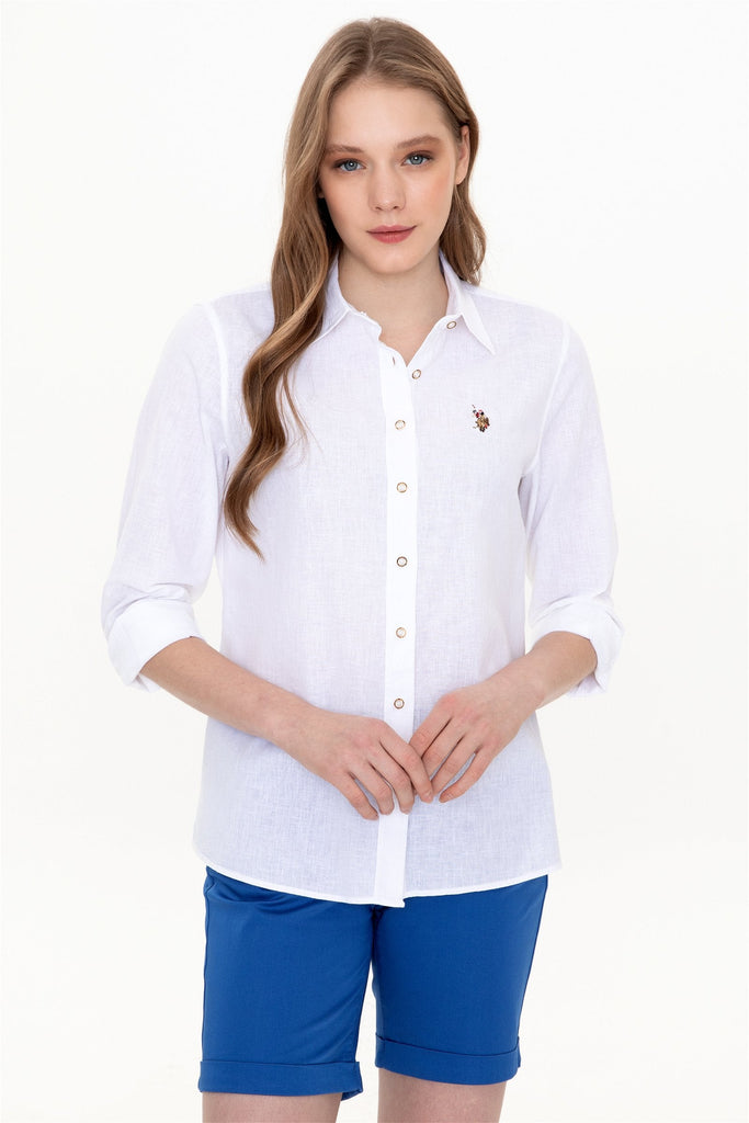 U.S. Polo Assn. bijela ženska košulja sa dugim rukavima