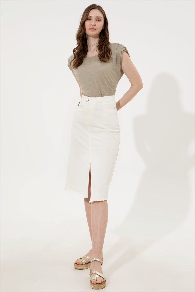 U.S. Polo Assn. bijela ženska suknja s visokim strukom