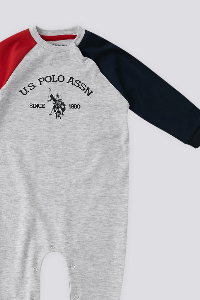 U.S. Polo Assn. sivi kombinezon za bebe BLOCK-[SKU]