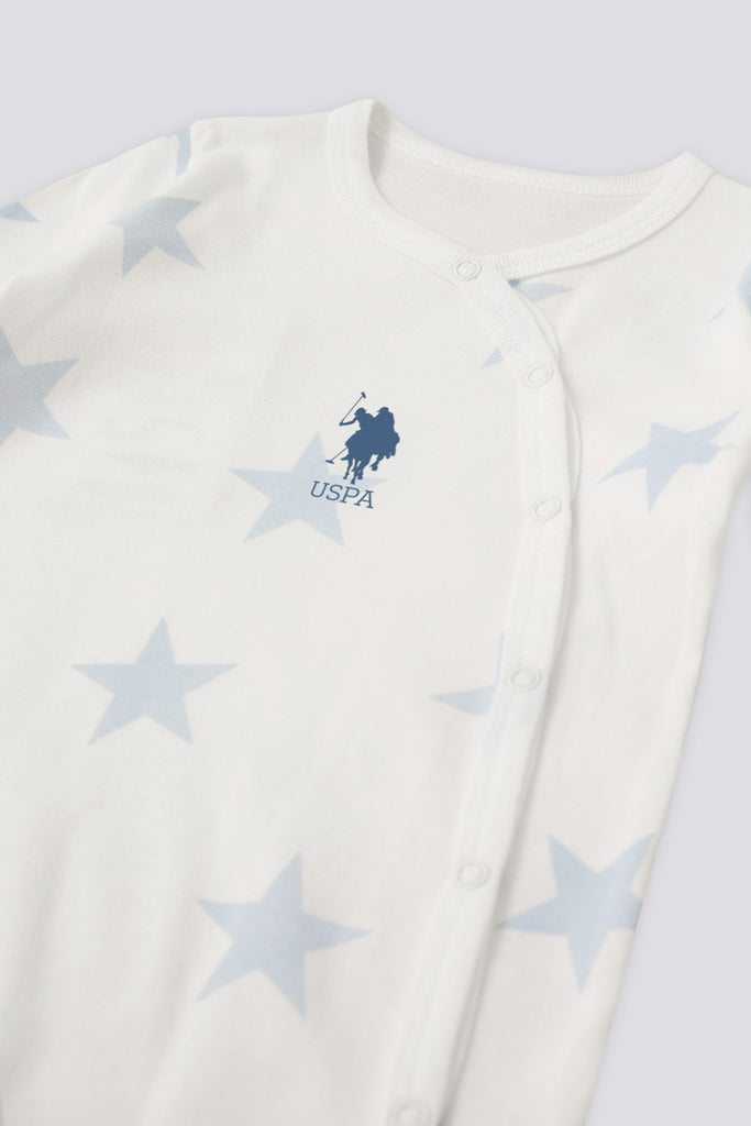 U.S. Polo Assn. bijeli kombinezon za bebe sa zvjezdama-[SKU]