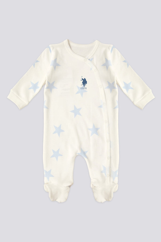 U.S. Polo Assn. bijeli kombinezon za bebe sa zvjezdama-[SKU]