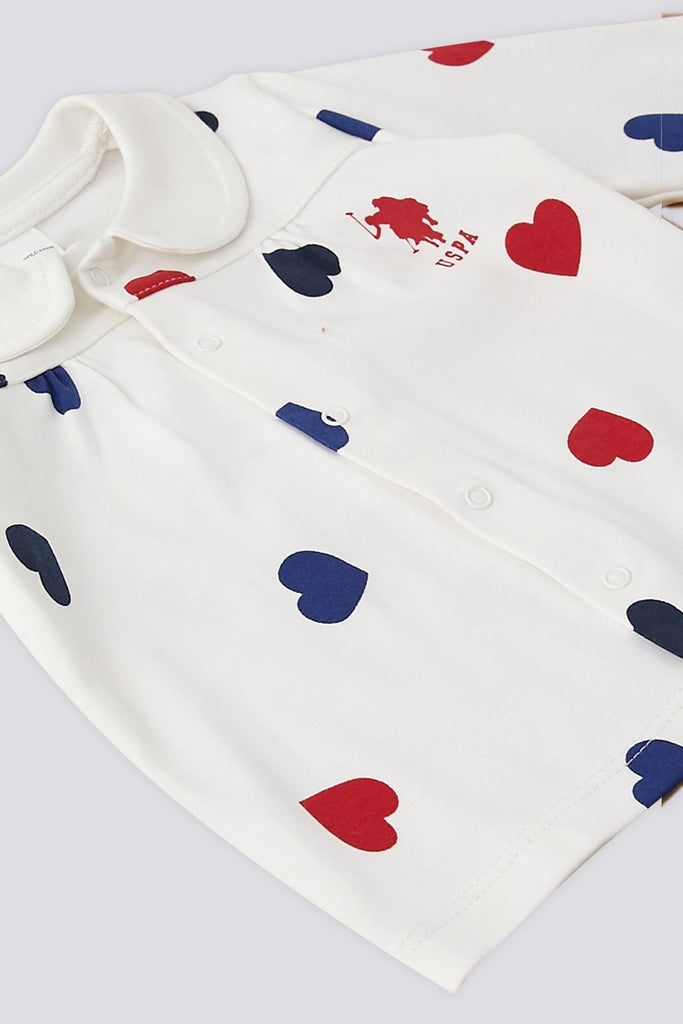 U.S. Polo Assn. bijeli komplet za bebe sa srcima-[SKU]