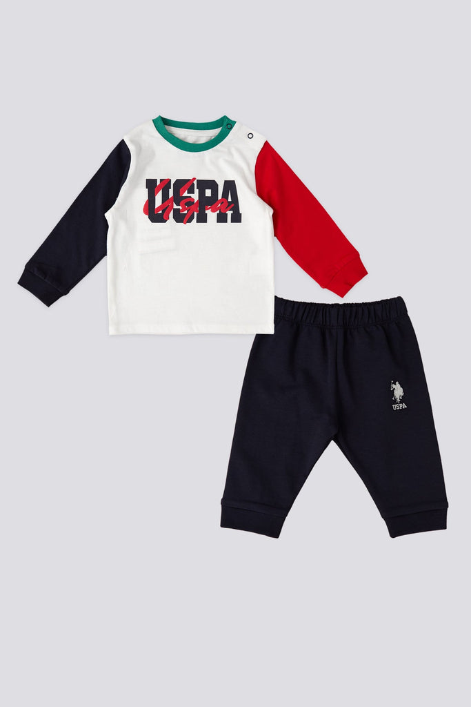 U.S. Polo Assn. bijeli komplet za bebe COLORBLOCK