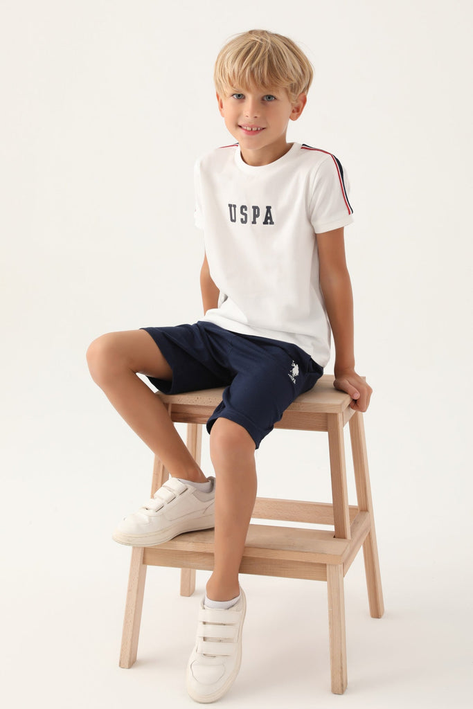 U.S. Polo Assn. bijeli komplet za dječake s prugama-[SKU]