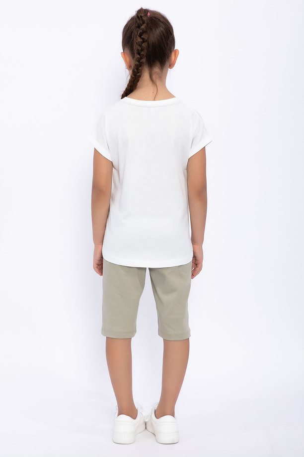 U.S. Polo Assn. bež set majica i hlače za djevojčice (US1057-4-Cream) 4