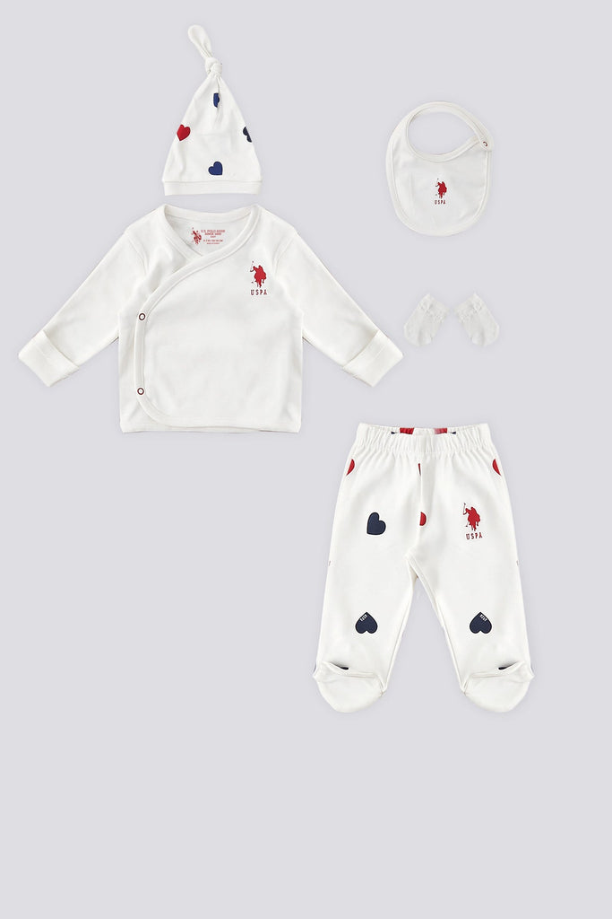U.S. Polo Assn. bijeli set za bebe s dodacima-[SKU]