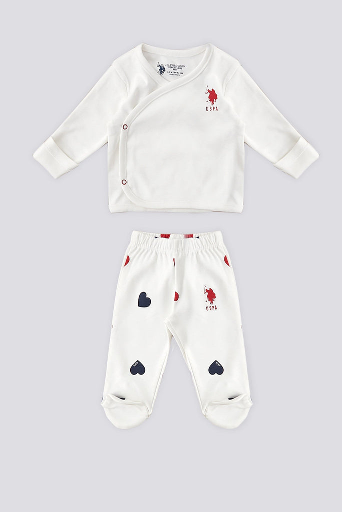 U.S. Polo Assn. bijeli set za bebe sa dodacima-[SKU]