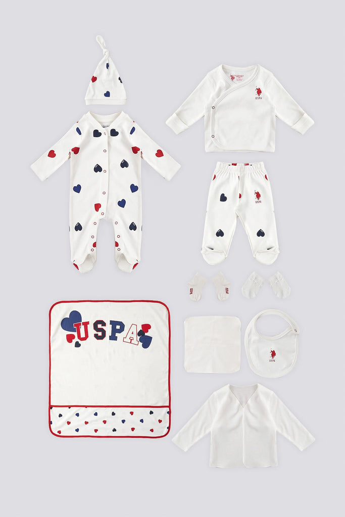 U.S. Polo Assn. bijeli set za bebe sa dodacima-[SKU]
