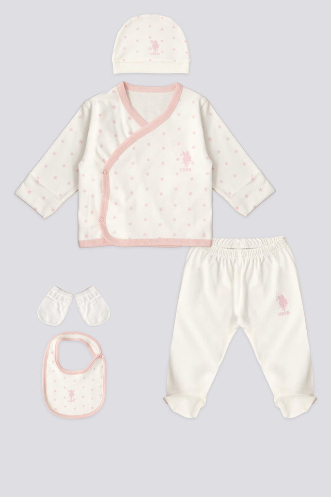U.S. Polo Assn. bijeli set za bebe s uzorkom konjića-[SKU]