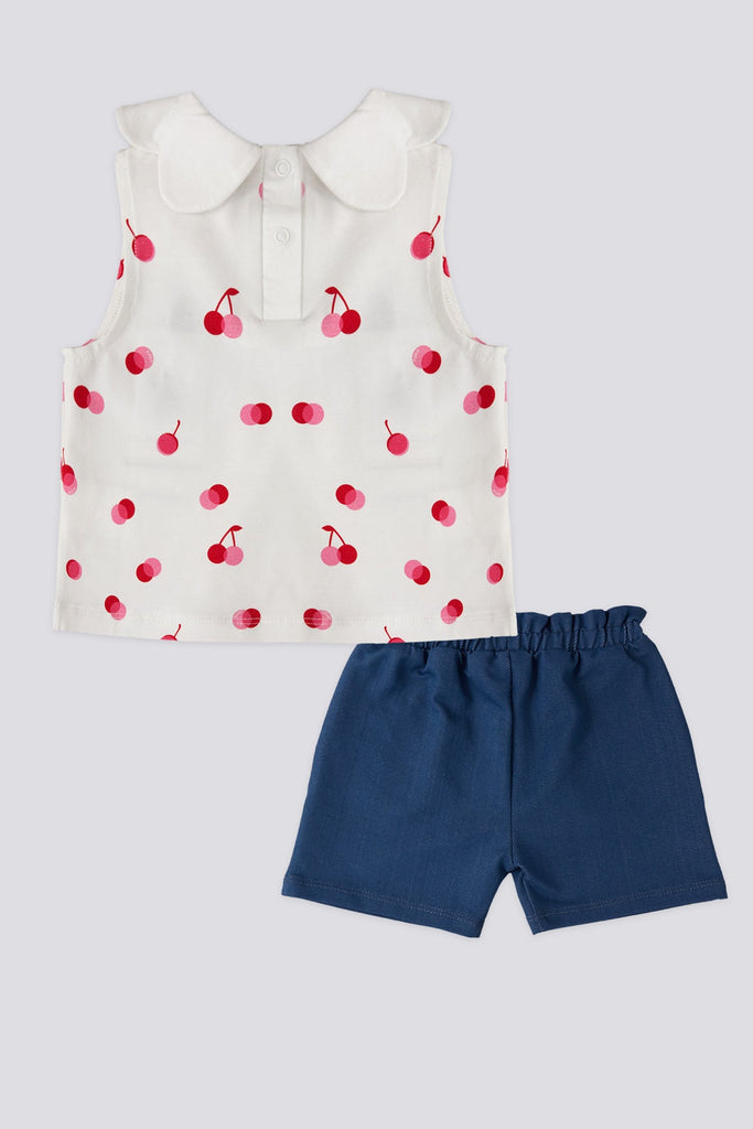 U.S. Polo Assn. bijeli set za bebe s trešnjama-[SKU]