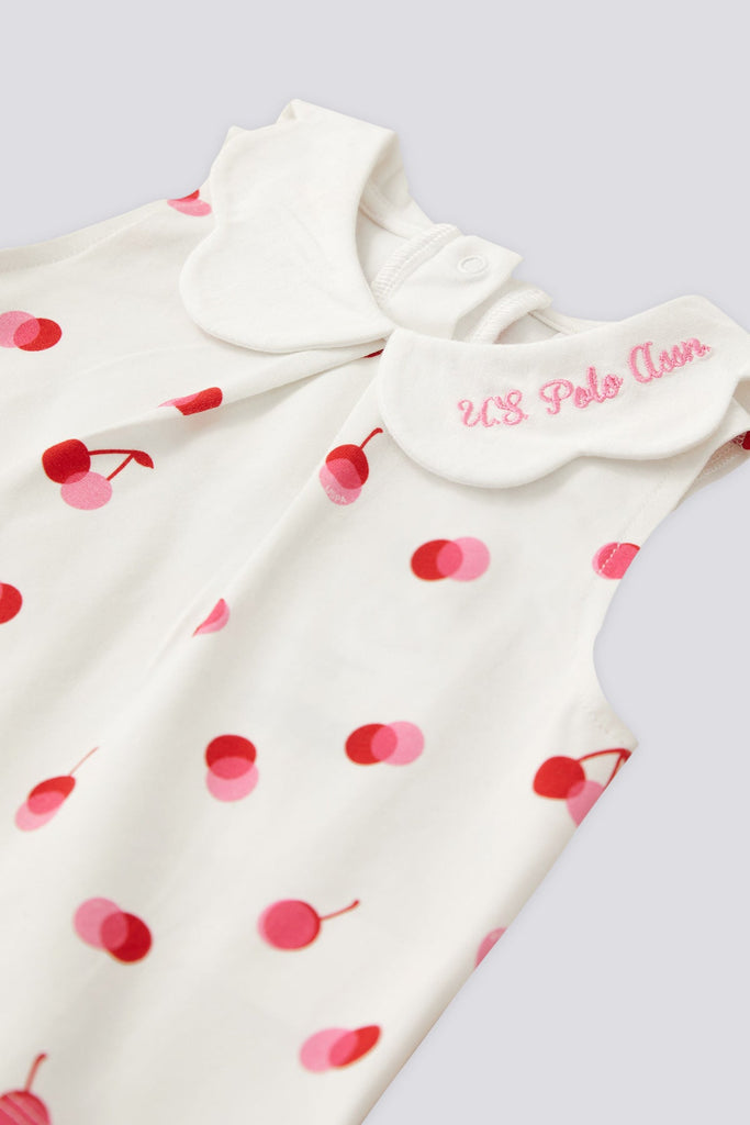 U.S. Polo Assn. bijeli set za bebe s trešnjama-[SKU]