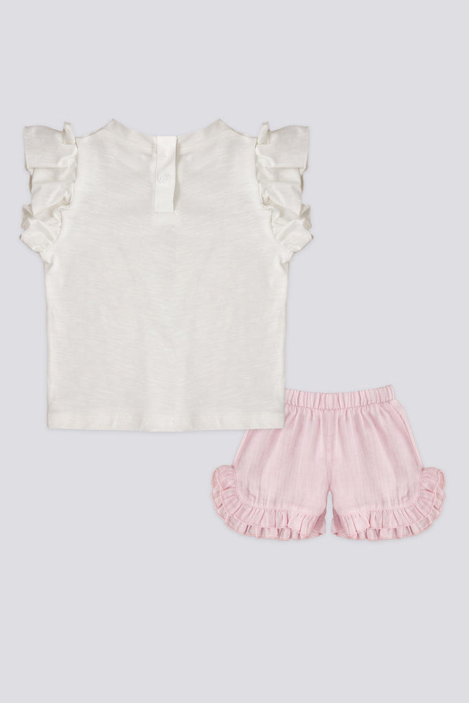 U.S. Polo Assn. bijeli set za bebe s volanima-[SKU]