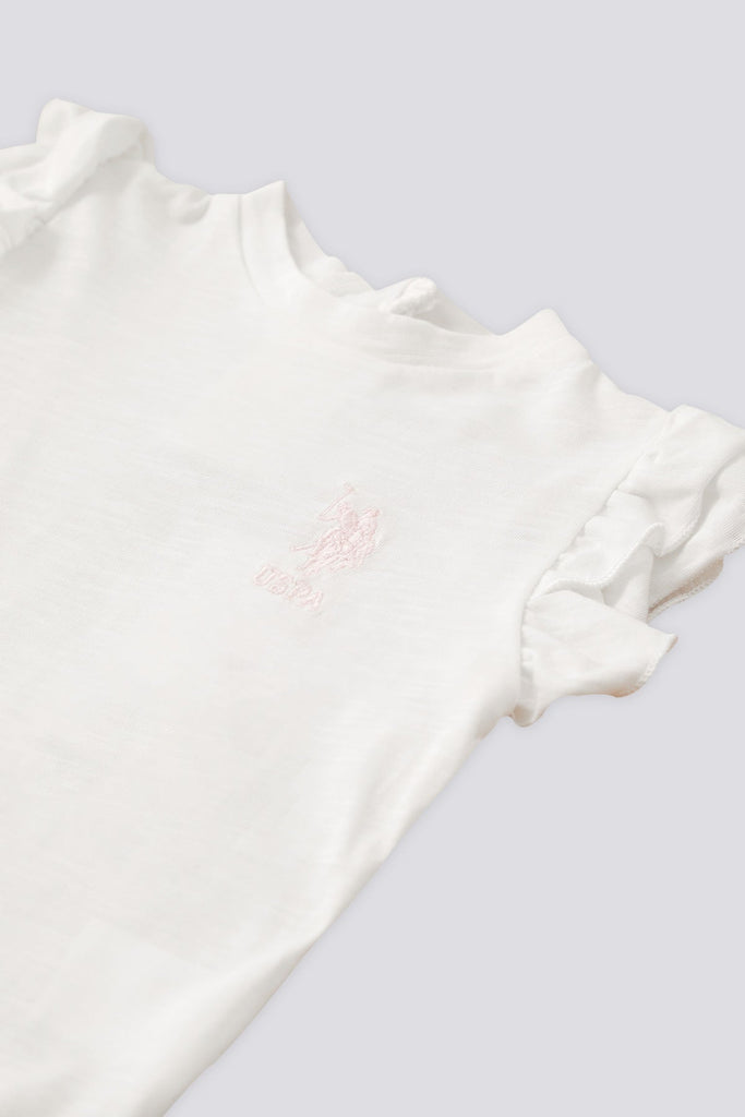 U.S. Polo Assn. bijeli set za bebe s volanima-[SKU]