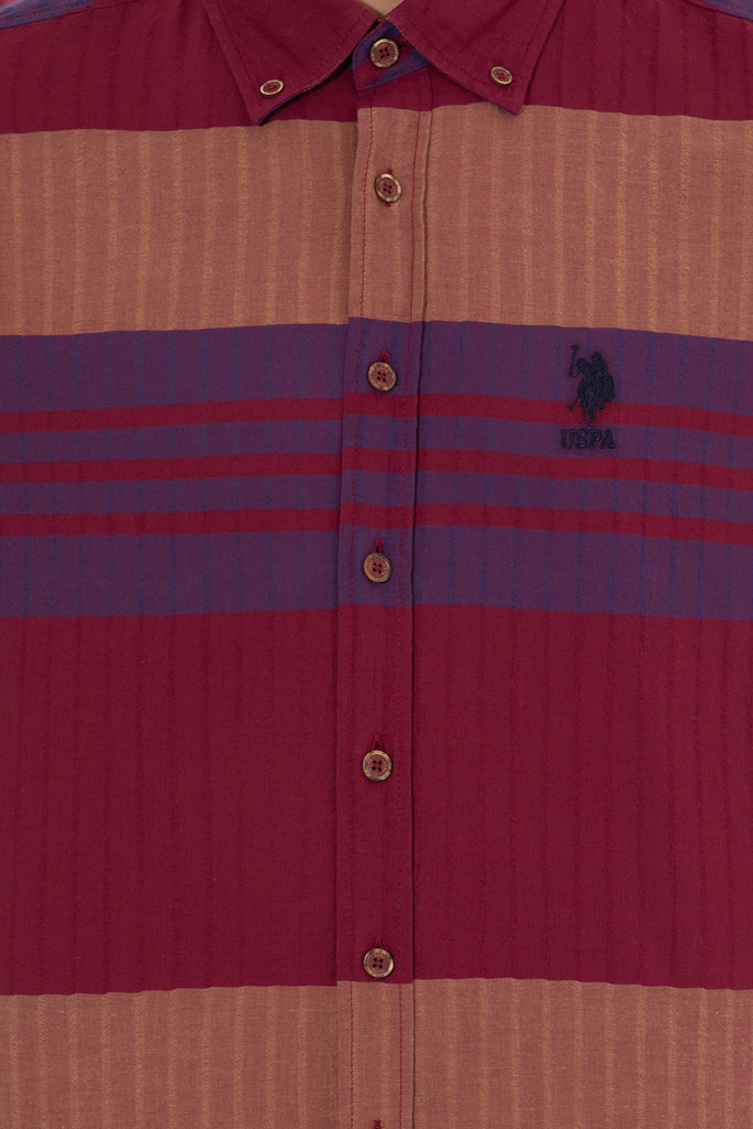 U.S. Polo Assn. bordo muška košulja s prugama