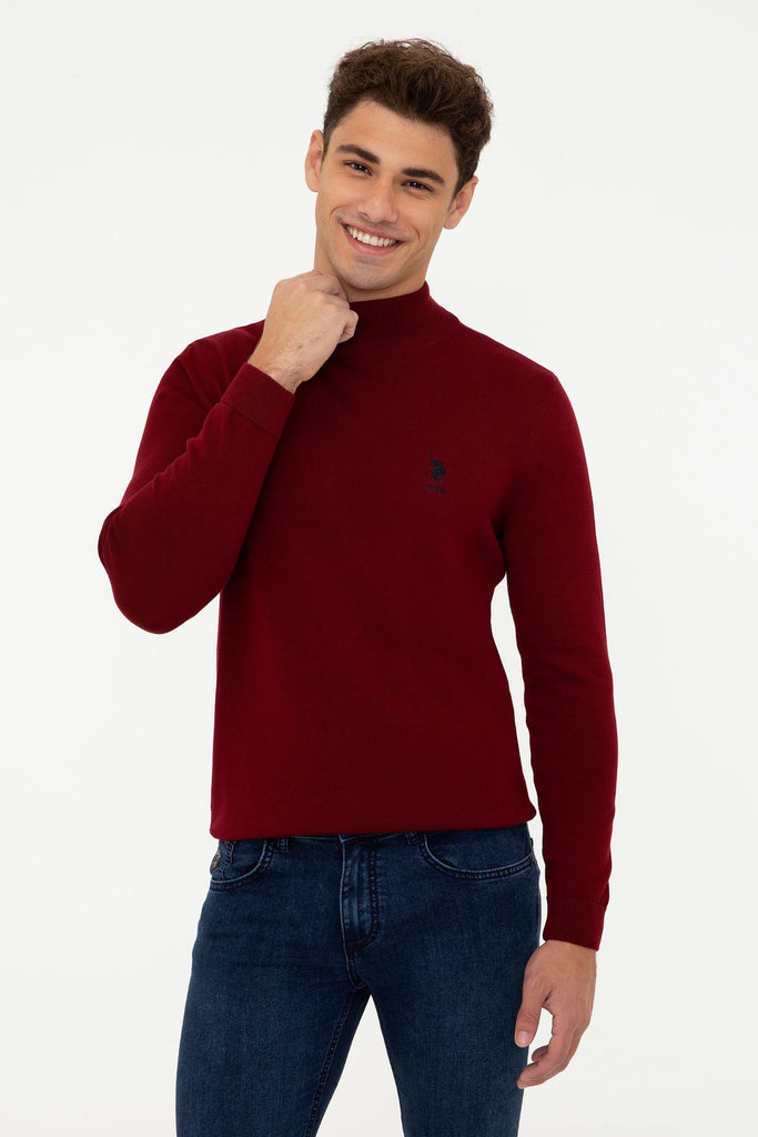 U.S. Polo Assn. bordo muška rolka sa visokim ovratnikom-[SKU]