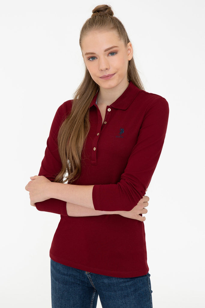 U.S. Polo Assn. bordo ženska polo majica dugih rukava