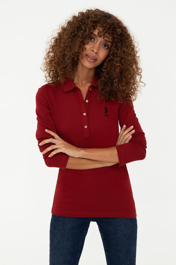 U.S. Polo Assn. ženska bordo dugih rukava polo majica