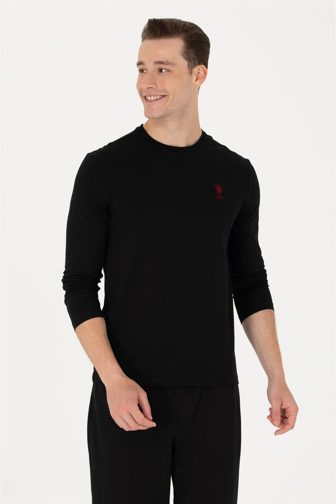 U.S. Polo Assn. crna muška majica s dugim rukavima