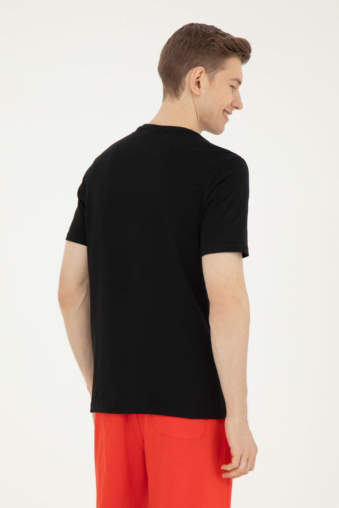 U.S. Polo Assn. crna muška majica s okruglim izrezom-[SKU]