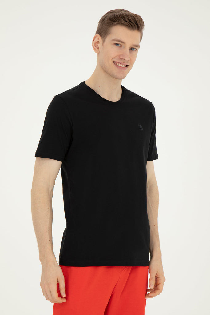 U.S. Polo Assn. crna muška majica s okruglim izrezom