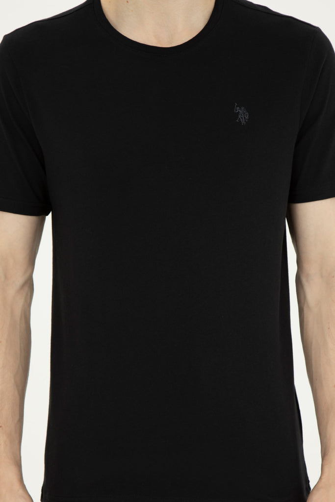 U.S. Polo Assn. crna muška majica s okruglim izrezom-[SKU]