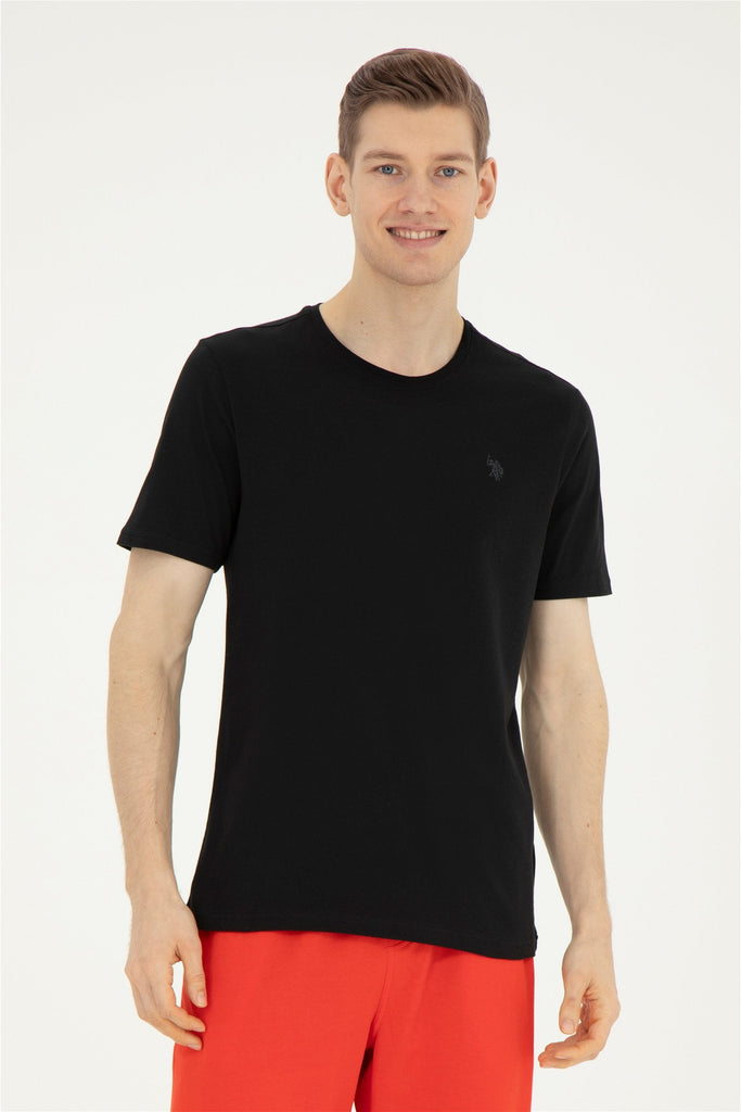 U.S. Polo Assn. crna muška majica s okruglim izrezom-[SKU]