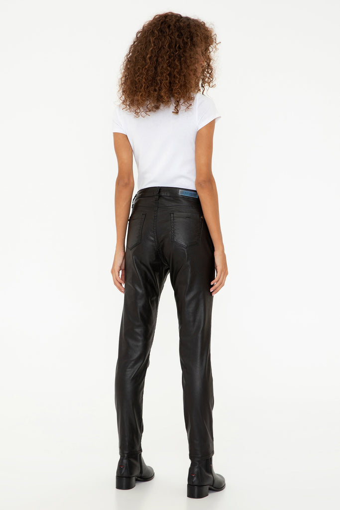 U.S. Polo Assn. crne ženske pantalone sa visokim strukom