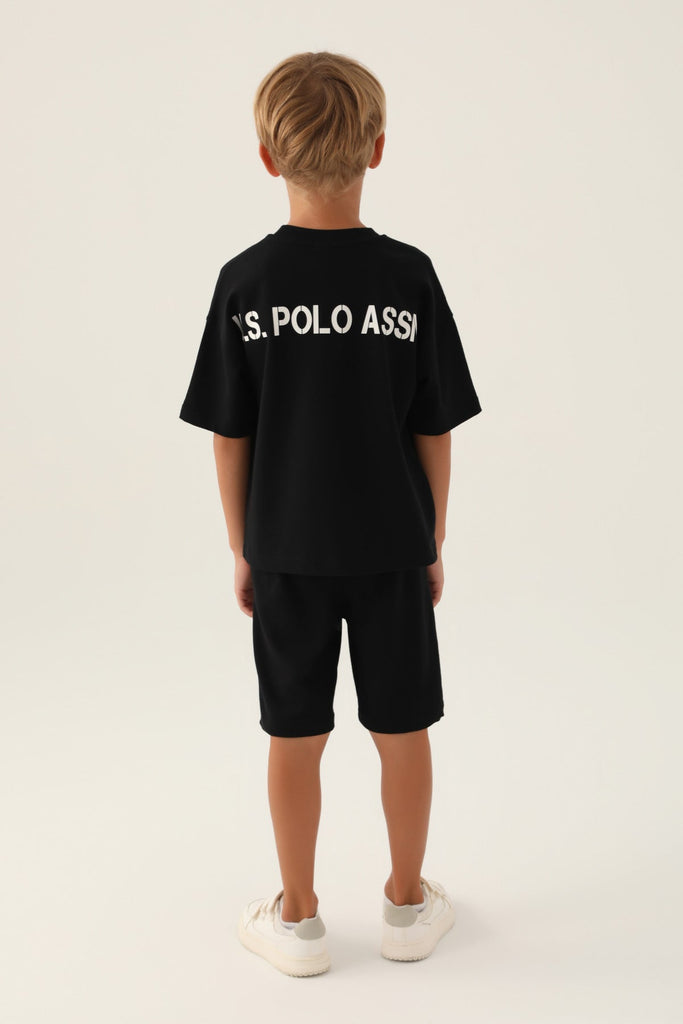 U.S. Polo Assn. crni sportski komplet za dječake-[SKU]