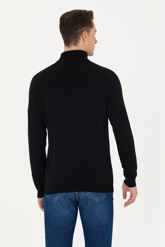 U.S. Polo Assn. crni muški džemper sa visokim ovratnikom